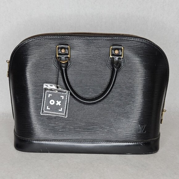 Louis Vuitton Black Epi Leather Alma PM Tote Bag Purse Handbag with COA - Picture 1 of 16